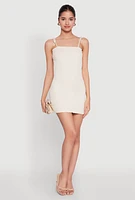 Womens Tie Shoulder Smocked Cami Dress, L