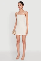 Womens Tie Shoulder Smocked Cami Dress, L