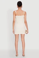 Womens Tie Shoulder Smocked Cami Dress, L