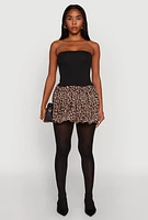 Womens Strapless Leopard Print Bubble Hem Dress, Multi, Size S