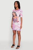 Womens Bossy and Savage Graphic T Shirt Dress, Pink,