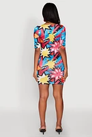 Womens Blessed Queen Pop Art T Shirt Dress, Multi, Size M