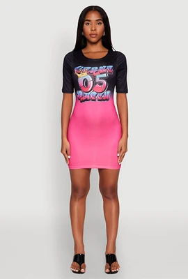 Womens Fierce 05 Queen T Shirt Dress, Multi, Size S