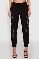 Womens Reflective Trim Cargo Pocket Joggers,