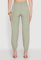 Womens Elastic Waist Cargo Joggers,