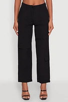 Womens High Waisted Wide Leg Stretch Cargo Pants,