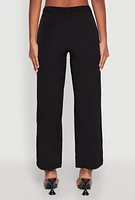 Womens High Waisted Wide Leg Stretch Cargo Pants,