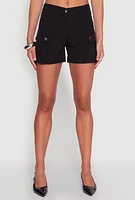 Womens High Waisted Cargo Shorts,