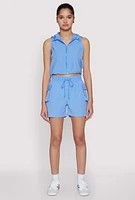 Womens Drawstring Waist Cargo Shorts,