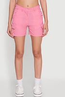 Womens Nylon Cargo Shorts, Pink, Size S