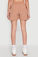 Womens Drawstring Waist Cargo Pocket Shorts, Khaki, Size S