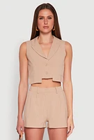 Womens Cropped Blazer Vest,