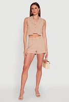 Womens Cropped Blazer Vest,