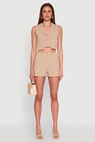 Womens Cropped Blazer Vest,