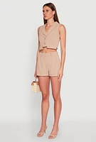 Womens Cropped Blazer Vest,