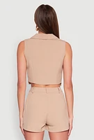 Womens Cropped Blazer Vest,