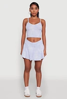 Womens Trendy Acid Wash V Neck Cropped Cami,