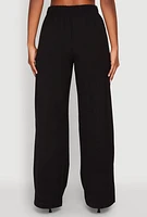 Womens Fold Over Trousers, Black, Size L