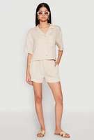 Womens Linen Pocket Shirt,