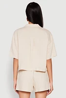 Womens Linen Pocket Shirt,