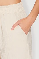Womens Linen High Waist Pocket Shorts, S