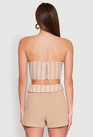 Womens Cropped Stripe Tube Top,