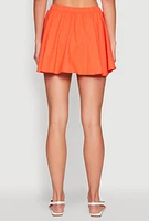 Womens Linen High Waisted Skirt, Orange, Size S
