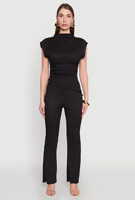 Womens Shadow Stripe Textured Knit Pants,