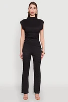 Womens Shadow Stripe Textured Knit Pants,