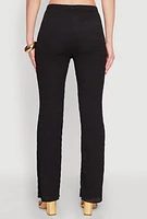 Womens Shadow Stripe Textured Knit Pants, Black, Size M