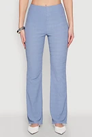 Womens Shadow Stripe Textured Knit Pants, Blue, Size S