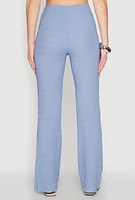 Womens Shadow Stripe Textured Knit Pants, Blue, Size S
