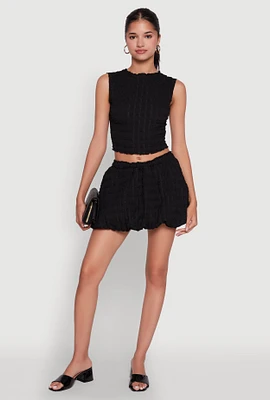 Womens Trendy Bubble Hem Mini Skirt, Black, Size XL