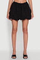 Womens Trendy Bubble Hem Mini Skirt, Black, Size XL