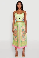 Womens Metallic Detail Patterned Bustier Top,