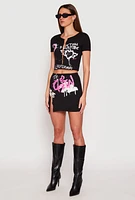 Womens Dont Kill My Vibe Safety Pin Graphic Tee, Black, Size M