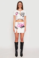 Womens Dont Kill My Vibe Safety Pin Graphic Tee, White, Size S