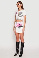Womens Dont Kill My Vibe Safety Pin Graphic Tee, White, Size S