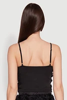 Womens 3D Flower Cropped Cami,