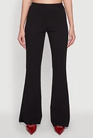 Womens Crepe Knit High Waisted Pants,