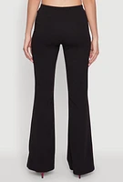 Womens Crepe Knit High Waisted Pants,