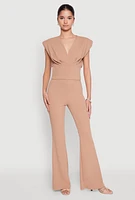 Womens Crepe Knit High Waisted Pants, S