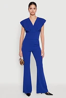 Womens Crepe Knit High Waisted Pants,