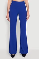 Womens Crepe Knit High Waisted Pants,