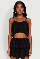Womens Plisse Cropped Cami,