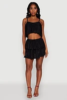 Womens Plisse Cropped Cami,