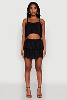 Womens Plisse Cropped Cami,