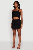 Womens Plisse Cropped Cami,