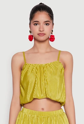 Womens Plisse Cropped Cami,