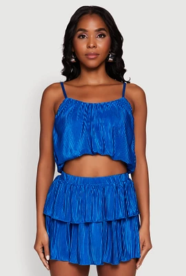 Womens Plisse Cropped Cami,